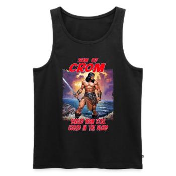 Warrior of Crom Viking Fantasy Krieger Barbar - Männer Premium Bio Tank Top - Schwarz - Vorne - AI Model Male 178 light (178cm)