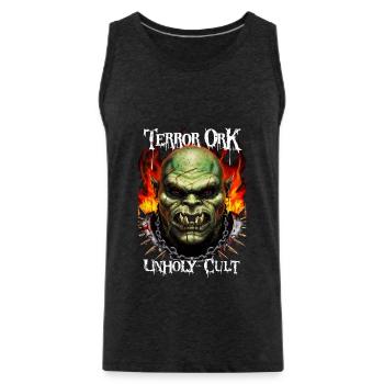Terreur Ork Orc Culte impie - Débardeur bio Premium Homme - charbon - Devant - Alexander (188cm)
