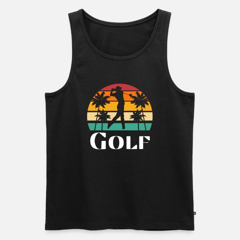 Golf Retro - Männer Premium Bio Tank Top - Schwarz
