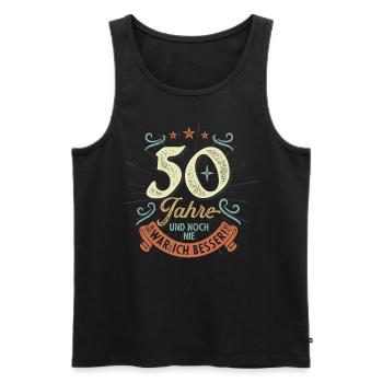 50 Jahre und noch nie war ich besser! - Männer Premium Bio Tank Top - Schwarz - Vorne - Michal (187cm)