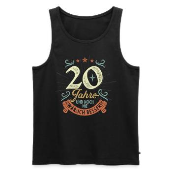 20 Jahre und noch nie war ich besser! - Männer Premium Bio Tank Top - Schwarz - Vorne - Michal (187cm)