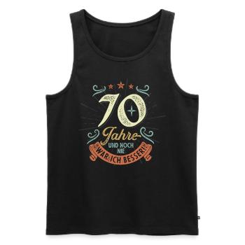70 Jahre und noch nie war ich besser! - Männer Premium Bio Tank Top - Schwarz - Vorne - Michal (187cm)
