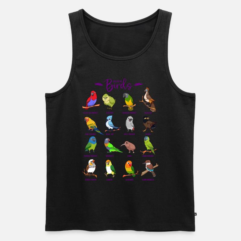 Verschiedene Cartoon Vögel - Männer Premium Bio Tank Top - Schwarz
