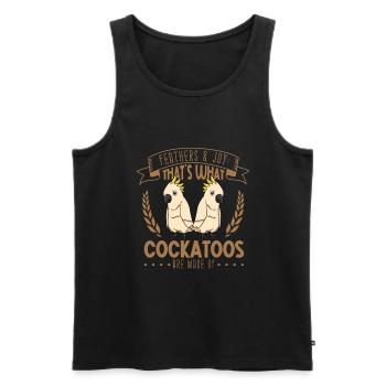 Feathers and Joy - Kakadu - Men's Premium Organic Tank Top - black - Front - Michal (187cm)