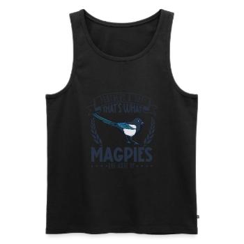 Federn und Freude - Elster - Männer Premium Bio Tank Top - Schwarz - Vorne - AI Model Male 178 light (178cm)
