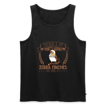 Federn und Freude - Zebrafink - Männer Premium Bio Tank Top - Schwarz - Vorne - Michal (187cm)