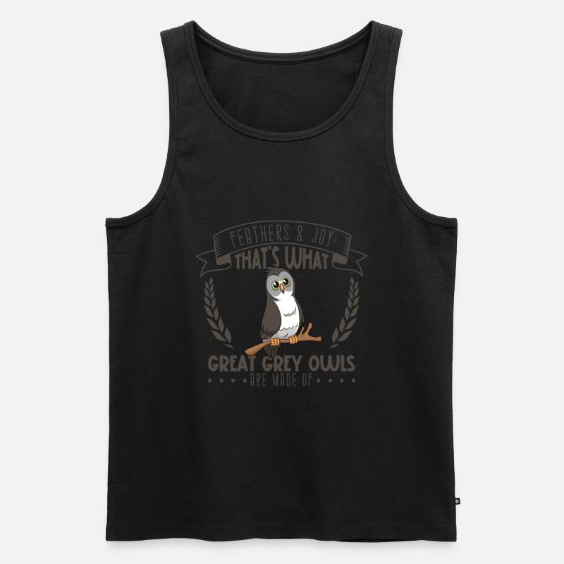 Federn und Freude - Bartkauz - Männer Premium Bio Tank Top - Schwarz