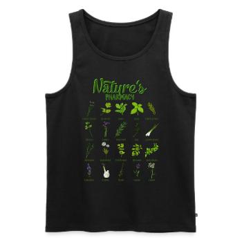 Healing powers of nature - medicinal plants - Men's Premium Organic Tank Top - black - Front - AI Model Male 178 light (178cm)
