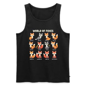 Viele Fuchsarten - Welt der Füchse - Männer Premium Bio Tank Top - Schwarz - Vorne - Michal (187cm)