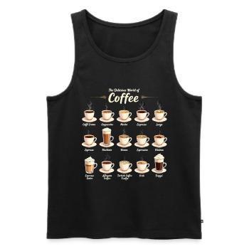 Die leckere Welt des Kaffee - Kaffee - Männer Premium Bio Tank Top - Schwarz - Vorne - Michal (187cm)