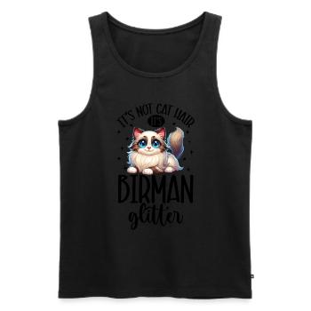 Paillettes Chats - Birmanie - Débardeur bio Premium Homme - noir - Devant - AI Model Male 178 light (178cm)