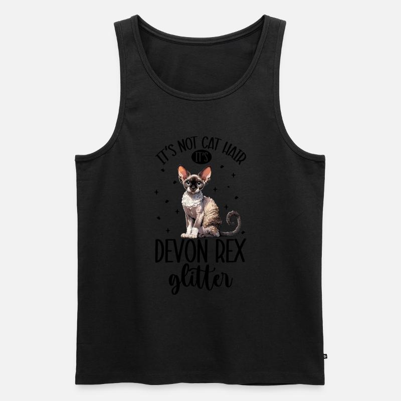 Katzen Glitzer - Devon Rex - Männer Premium Bio Tank Top - Schwarz