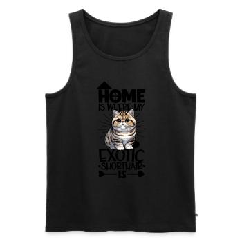 Home - Exotic Shorthair - Men's Premium Organic Tank Top - black - Front - Michal (187cm)