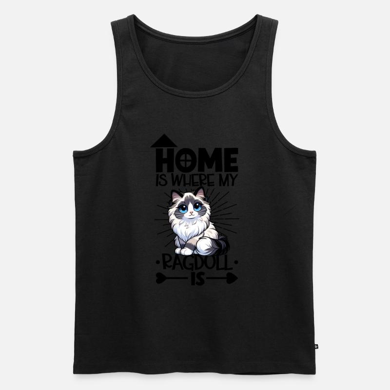 Zuhause - Ragdoll - Männer Premium Bio Tank Top - Schwarz