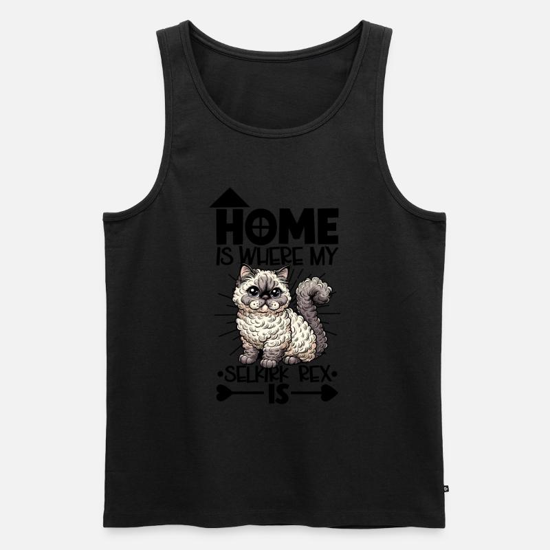 Zuhause - Selkirk Rex - Männer Premium Bio Tank Top - Schwarz