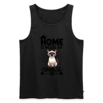 Accueil - Chat siamois - Débardeur bio Premium Homme - noir - Devant - Michal (187cm)