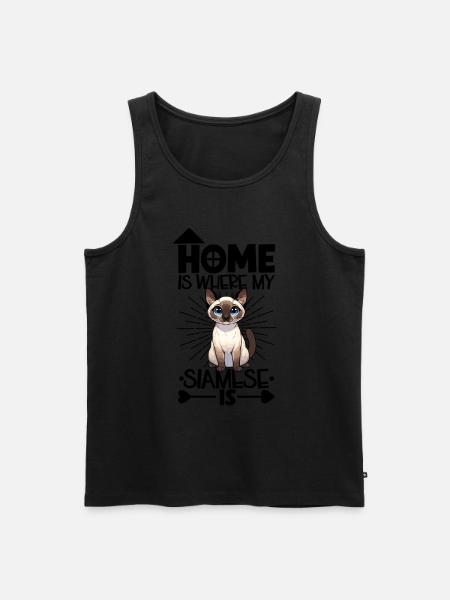 Home - Siamese Cat - Men's Premium Organic Tank Top - black