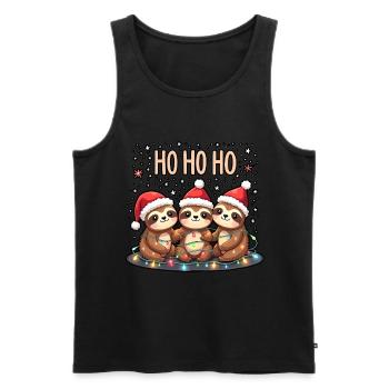 Weihnachtsoutfit Faultier Weihnachts Pyjam - Männer Premium Bio Tank Top - Schwarz - Vorne - Michal (187cm)