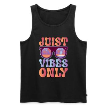 Gute Stimmung auf Juist - Männer Premium Bio Tank Top - Schwarz - Vorne - AI Model Male 178 light (178cm)