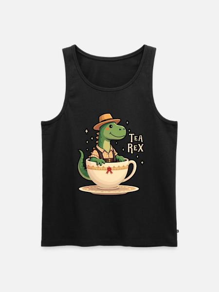 Tea Rex T-Rex Lederhose Lederhosn - Männer Premium Bio Tank Top - Schwarz