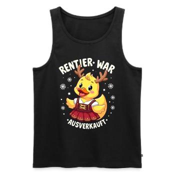Rentier war ausverkauft - Männer Premium Bio Tank Top - Schwarz - Vorne - Michal (187cm)