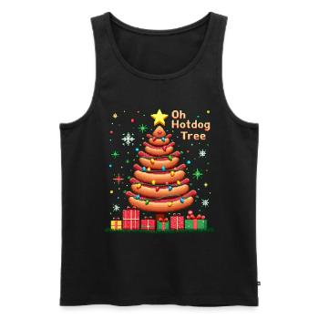 Hot Dog Weihnachtsbaum ugly Weihnachts Weihnachten - Männer Premium Bio Tank Top - Schwarz - Vorne - Michal (187cm)