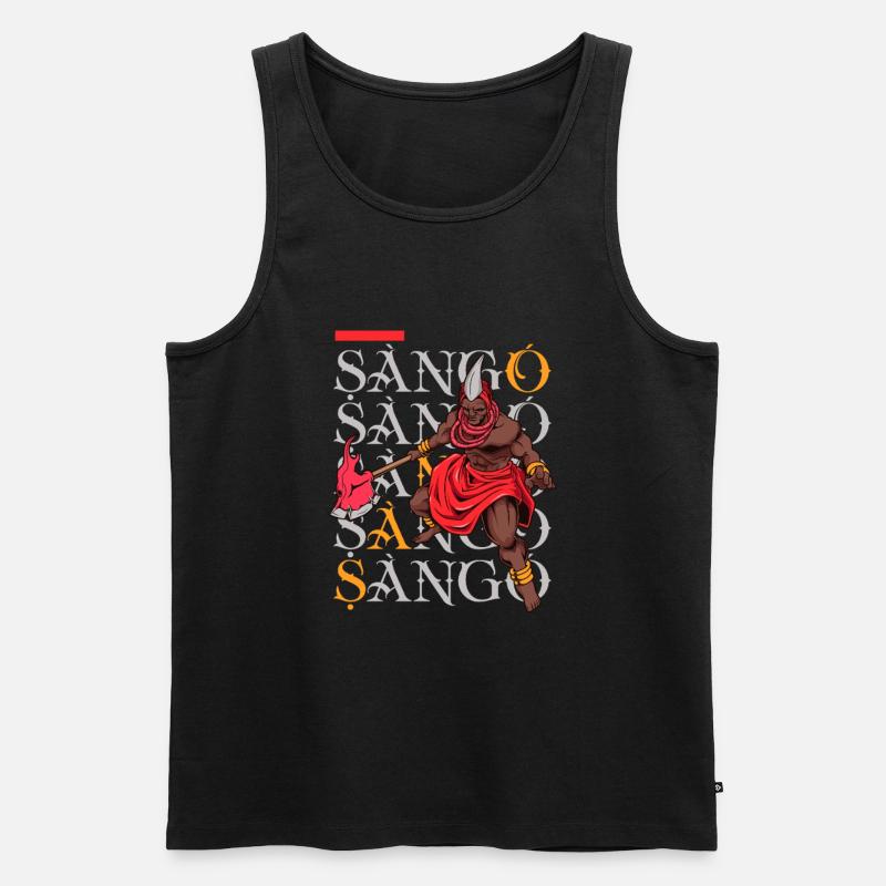 Yoruba Gott - Shango - Männer Premium Bio Tank Top - Schwarz