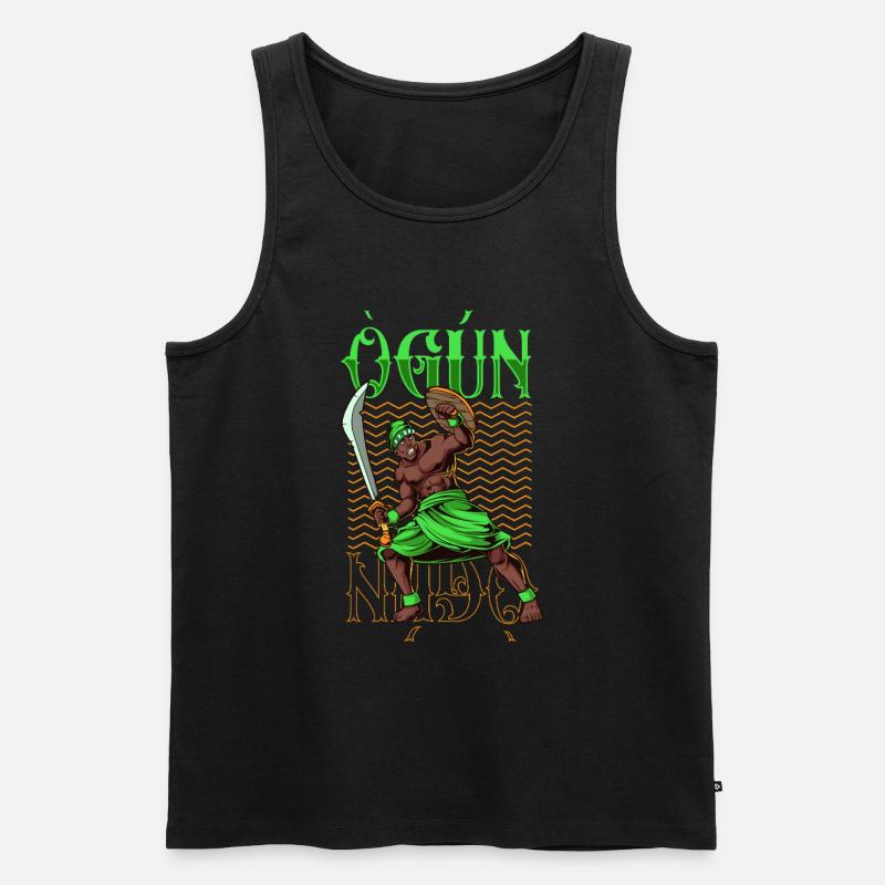 Yoruba God - Ogun - Men's Premium Organic Tank Top - black