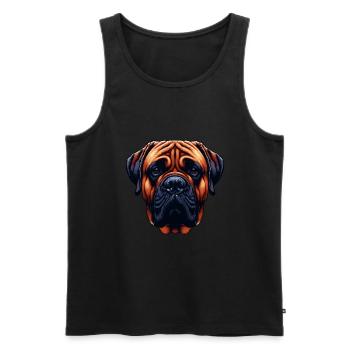Visage de chien - Bullmastiff - Débardeur bio Premium Homme - noir - Devant - AI Model Male 178 light (178cm)