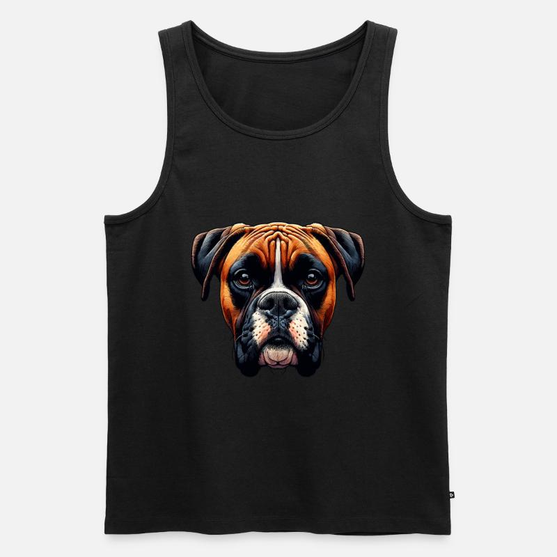 Hundegesicht - Boxer - Männer Premium Bio Tank Top - Schwarz