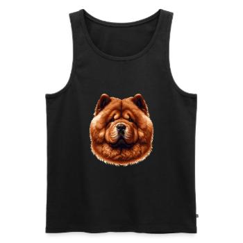 Visage de chien - Chow Chow - Débardeur bio Premium Homme - noir - Devant - AI Model Male 178 light (178cm)