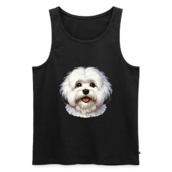 Visage de Chien - Coton de Tuléar - Débardeur bio Premium Homme - noir - Devant - AI Model Male 178 light (178cm)