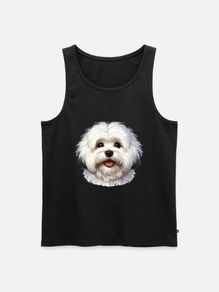 Visage de Chien - Coton de Tuléar - Débardeur bio Premium Homme - noir