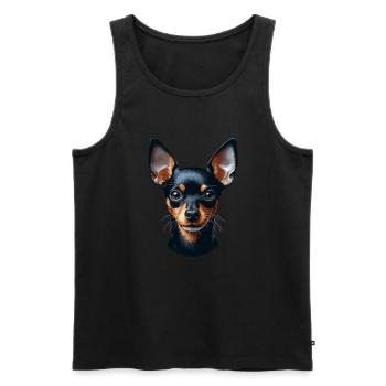 Visage de chien - Terrier jouet anglais - Débardeur bio Premium Homme - noir - Devant - Michal (187cm)