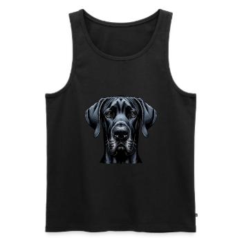 Visage de chien - Dogue allemand - Débardeur bio Premium Homme - noir - Devant - AI Model Male 178 light (178cm)