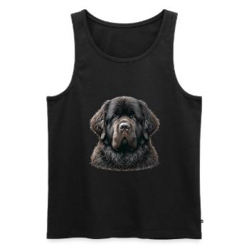 Visage de chien - Terre-Neuve - Débardeur bio Premium Homme - noir - Devant - AI Model Male 178 light (178cm)