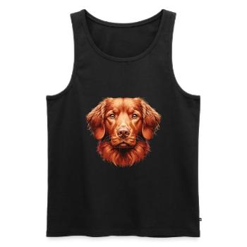 Tête de chien - Nova Scotia Duck Tolling Retriever - Débardeur bio Premium Homme - noir - Devant - AI Model Male 178 light (178cm)