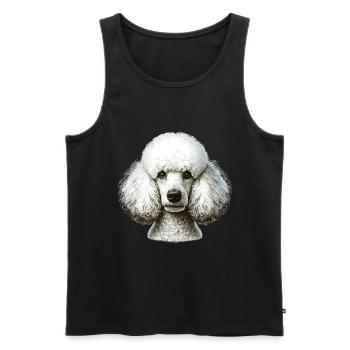 Visage de chien - Caniche - Débardeur bio Premium Homme - noir - Devant - AI Model Male 178 light (178cm)