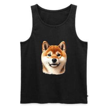 Visage de chien - Shiba Inu - Débardeur bio Premium Homme - noir - Devant - AI Model Male 178 light (178cm)