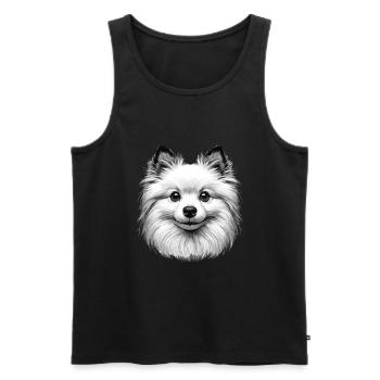 Visage de chien - Volpino Italiano - Débardeur bio Premium Homme - noir - Devant - AI Model Male 178 light (178cm)