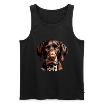 Visage de chien - German Shorthair - Débardeur bio Premium Homme - noir - Devant - AI Model Male 178 light (178cm)