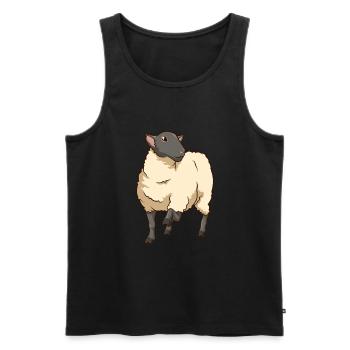 Mouton Kawaii Suffolk - Débardeur bio Premium Homme - noir - Devant - AI Model Male 178 light (178cm)