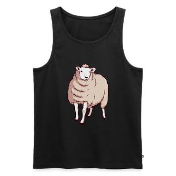 Kawaii Texel Sheep - Men's Premium Organic Tank Top - black - Front - AI Model Male 178 light (178cm)