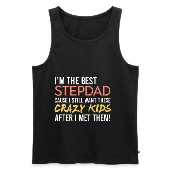 Best Stepfather Funny Dad Love Father's Day Par - Men's Premium Organic Tank Top - black - Front - Michal (187cm)