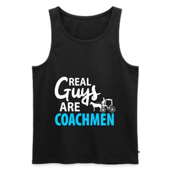 Carrossier Calèche-cheval Carriageman Carriage gentlemen - Débardeur bio Premium Homme - noir - Devant - Michal (187cm)