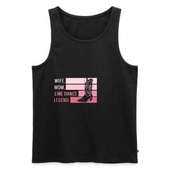 Ehefrau. Mutter. Line Dance Legende. Zitat für - Männer Premium Bio Tank Top - Schwarz - Vorne - AI Model Male 178 light (178cm)