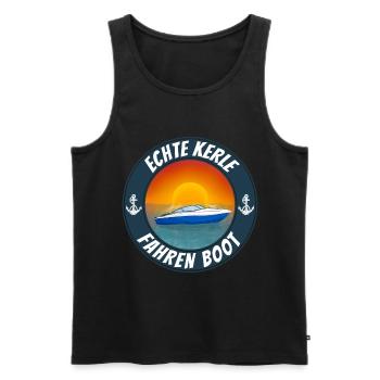 Echte Kerle Fahren Boot für Motorboot Besitzer - Männer Premium Bio Tank Top - Schwarz - Vorne - Michal (187cm)