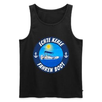 Echte Kerle Fahren Boot - Männer Premium Bio Tank Top - Schwarz - Vorne - Michal (187cm)