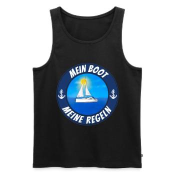 Mein Boot meine Regeln - Männer Premium Bio Tank Top - Schwarz - Vorne - Michal (187cm)