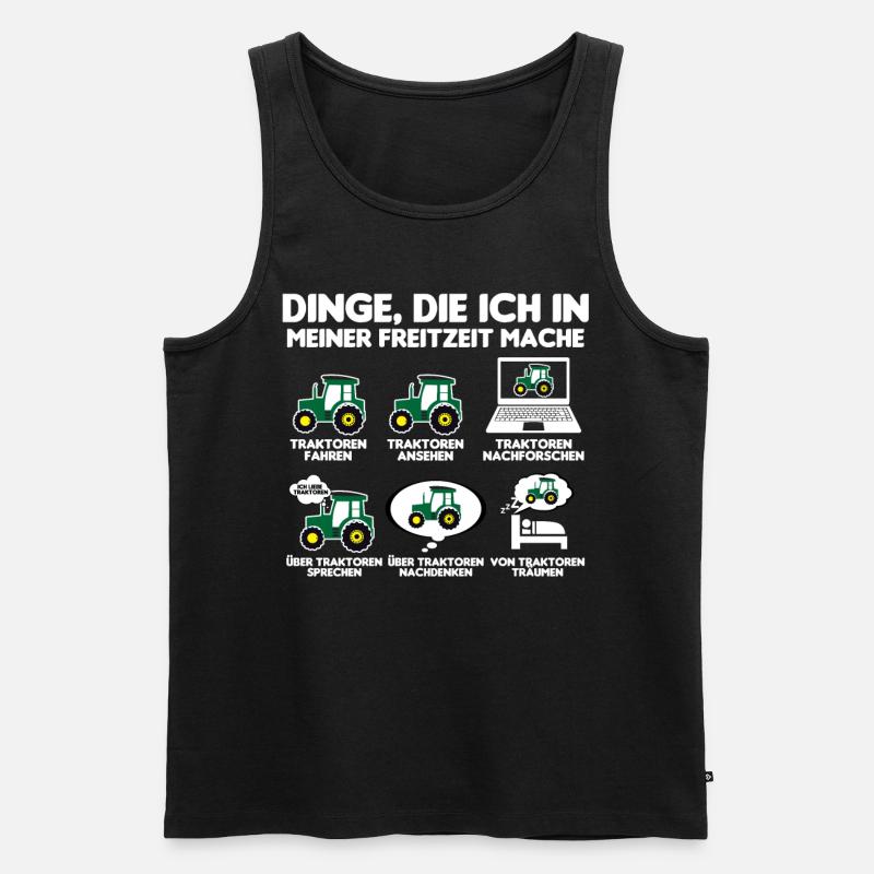 Traktor Trecker Bauer Freizeit Dinge als Landwirt - Männer Premium Bio Tank Top - Schwarz